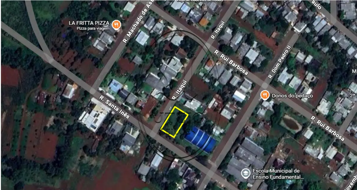 LOTE 008 - Lote urbano nº 01, da quadra nº 114, do setor norte, com área de 384,00 m², situado no município de Giruá/RS, localizado em esquina, com frente para a Rua Itaqui. Confrontações: NORTE: com terreno de Adão Valdanei Andriolla, SUL/SUDOESTE: com Rua Santa Inês, LESTE: com terreno de Maria Valentina Andriolla, OESTE: com Rua Itaqui